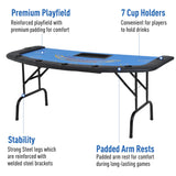 Foldable Half-Shape Blackjack Poker Table With Cup Holders - Omega Lifestyles