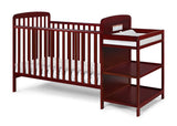 Solid Wood Cherry Crib With Attached Changing Table - Omega Lifestyles