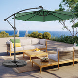 10-Foot Solar LED Adjustable Outdoor Patio Umbrella