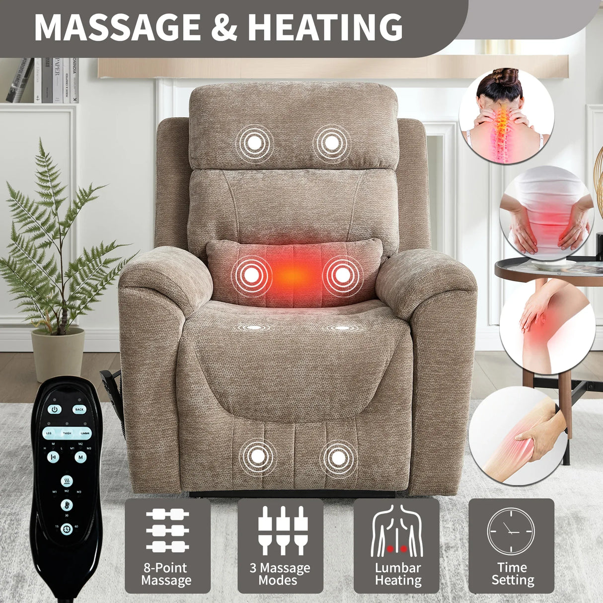 Dual Motor Power Lift Recliner Chair With Massage And Heat - Omega Lifestyles