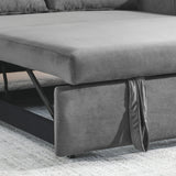 Velvet Convertible Pull-Out Sofa Bed With Pillows - Omega Lifestyles