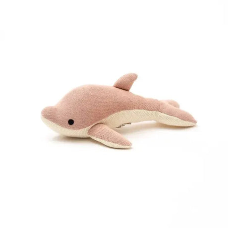Peach Cotton Plush Knitted Dolphin Soft Toy - Omega Lifestyles