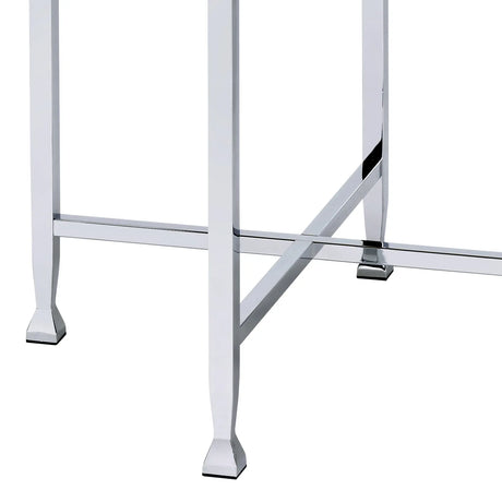 White Oak Metal Frame Round KD End Table 24-Inch - Omega Lifestyles