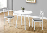 Contemporary 3-Piece White Laminate Dining Table Set - Omega Lifestyles