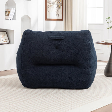 High-Density Foam Teddy Bean Bag Chair With Armrests - Omega Lifestyles