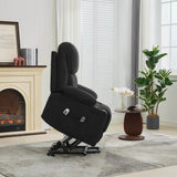 Medium-Firm Corduroy Remote-Controlled Heating Massage Recliner - Omega Lifestyles