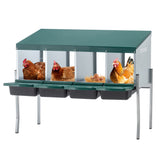 Galvanized Steel 4-Hole Chicken Nesting Box With Legs