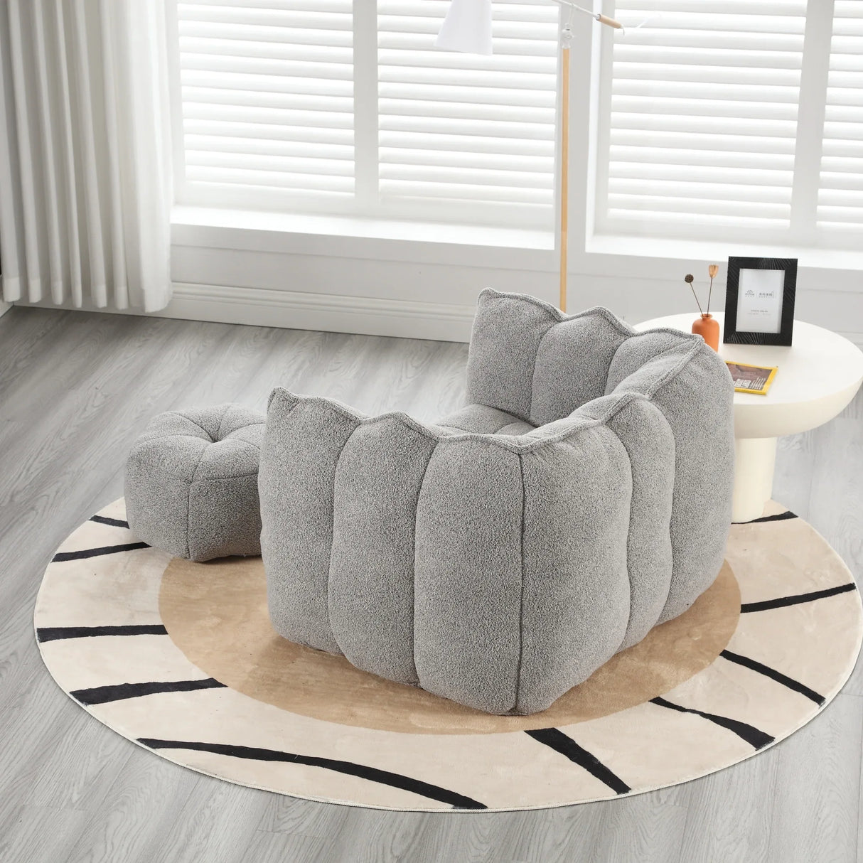 Soft Chenille High Resilient Foam Bean Bag Chair - Omega Lifestyles
