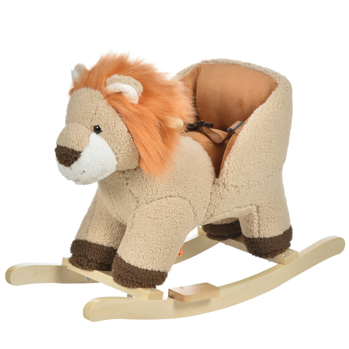 Lion-Themed Plush Baby Rocking Horse With Sound - Omega Lifestyles