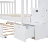 Stairway Twin-Over-Twin Full Bunk Bed With Trundle - Omega Lifestyles