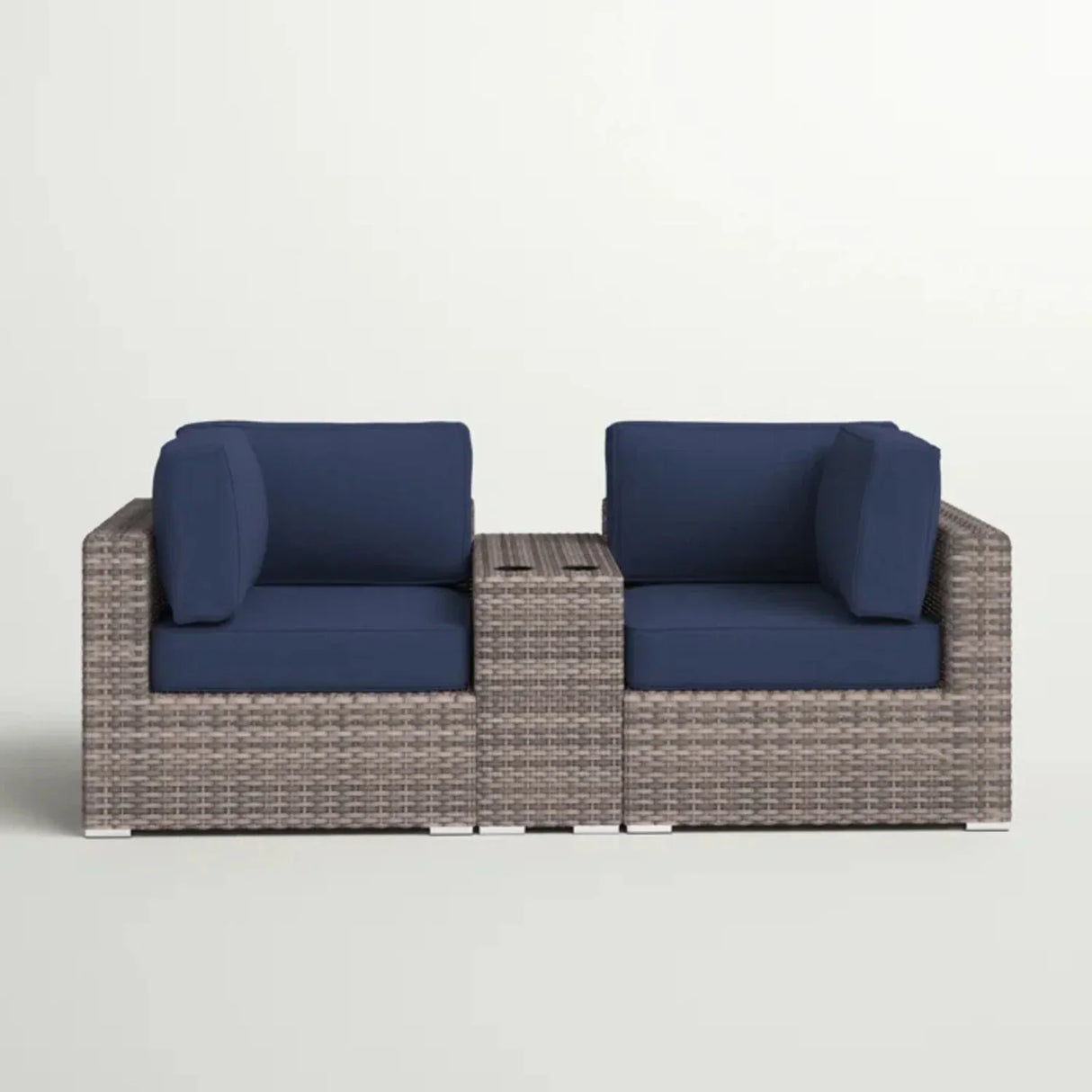2-Person Modern Rattan Wicker Outdoor Seating Group - Omega Lifestyles