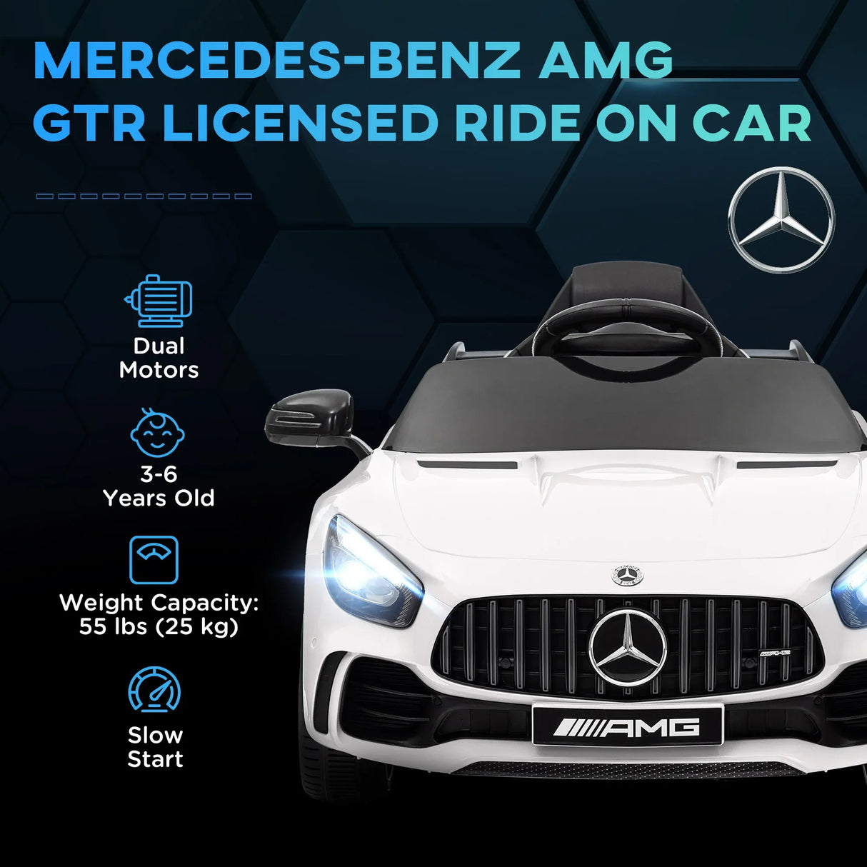 12V Mercedes-Benz AMG GTR Kids Ride On Car - Omega Lifestyles