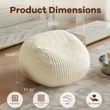 Premium Memory Foam Beige Bean Bag Chair - Omega Lifestyles