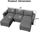 Modern 5-Seat Modular Sectional Sofa With Storage - Omega Lifestyles