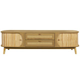 Rattan Solid Wood TV Stand With Storage Drawers - Sleep Galleria