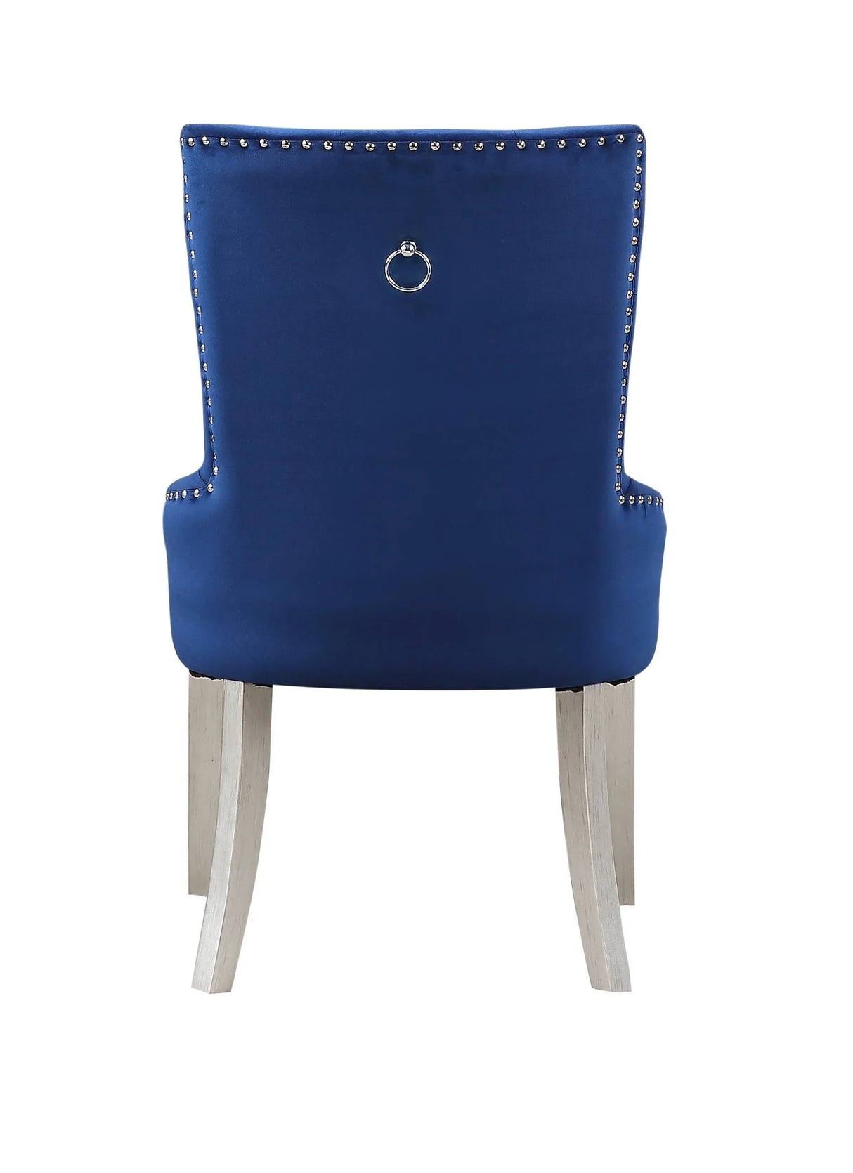 Blue Velvet Padded Parson Side Chair With Nailhead Trim - Omega Lifestyles
