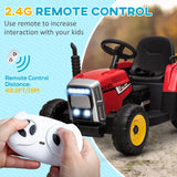 12V Battery Powered Kids Ride-On Tractor With Trailer - Omega Lifestyles