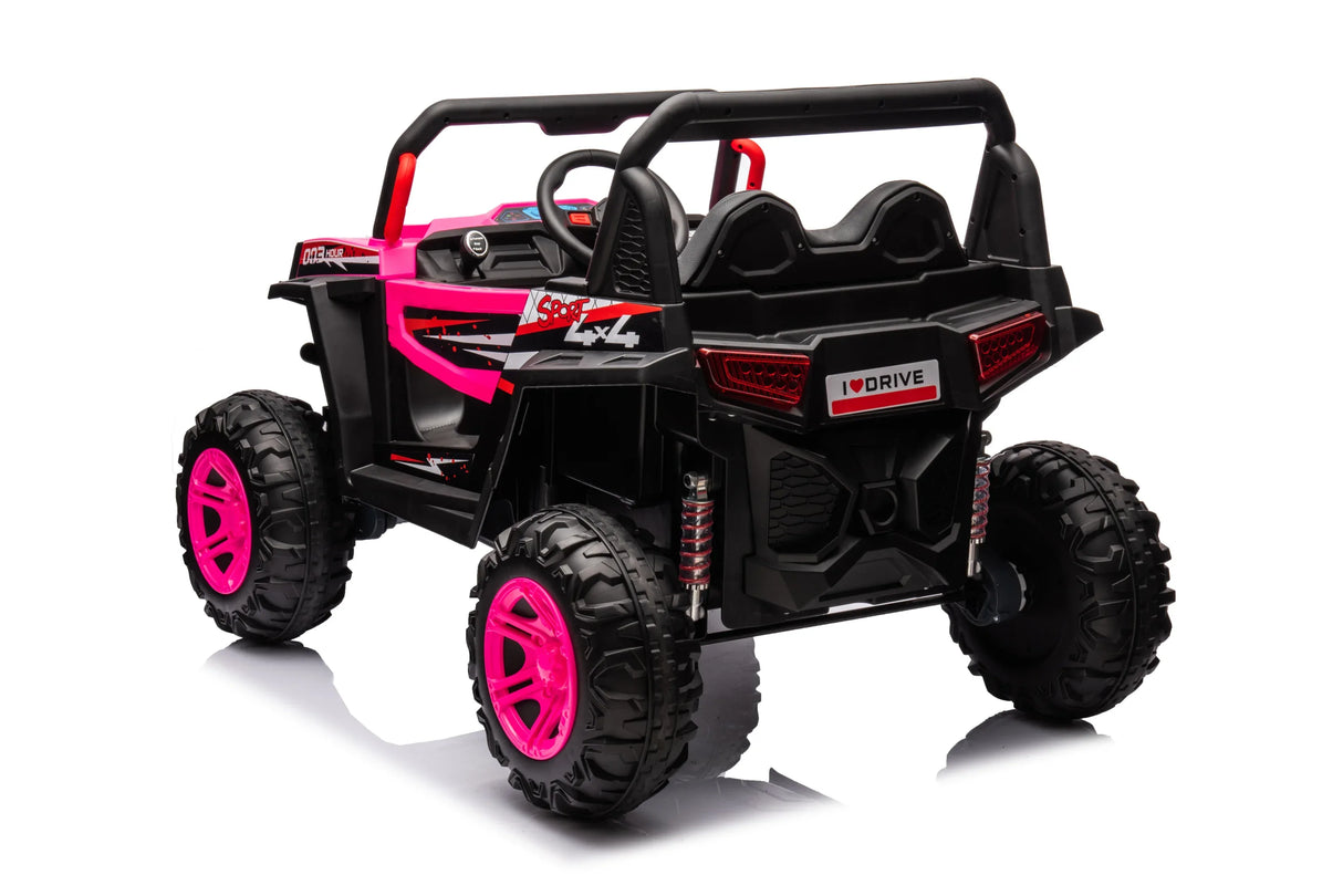 Four-Wheel Drive Pink Leather Seat Ride-On Car - Omega Lifestyles