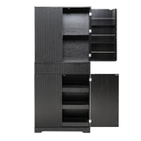 Fluted Freestanding Kitchen Pantry Cabinet With Drawers - Omega Lifestyles
