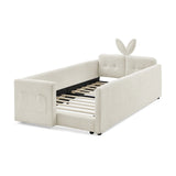 Twin Boucle Upholstered Platform Bed Frame With Storage - Omega Lifestyles