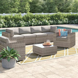 Fully Assembled 7-Piece 6-Seater Patio Wicker Sofa Set - Omega Lifestyles