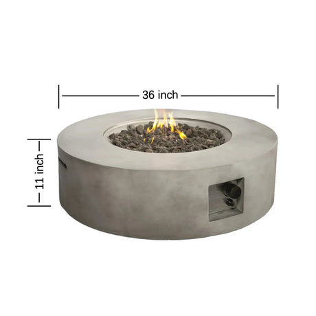 Modern Fiber Reinforced Concrete Outdoor Fire Pit Table - Omega Lifestyles