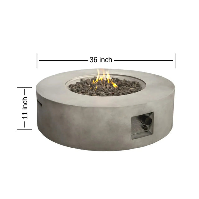 Modern Fiber Reinforced Concrete Outdoor Fire Pit Table - Omega Lifestyles
