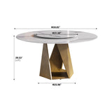 Modern Round Sintered Stone Dining Table With Turntable - Omega Lifestyles
