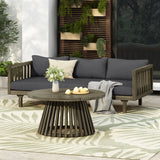 Acacia Wood Outdoor Patio Daybed And Coffee Table Set