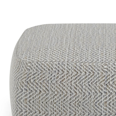 Square Fabric Pouf Ottoman With Polystyrene Bead Filling - Omega Lifestyles