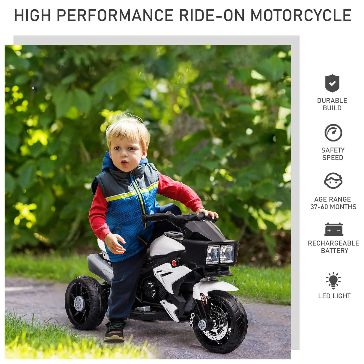 Battery-Powered Kids Ride-On Motorcycle With High Traction Wheels - Omega Lifestyles