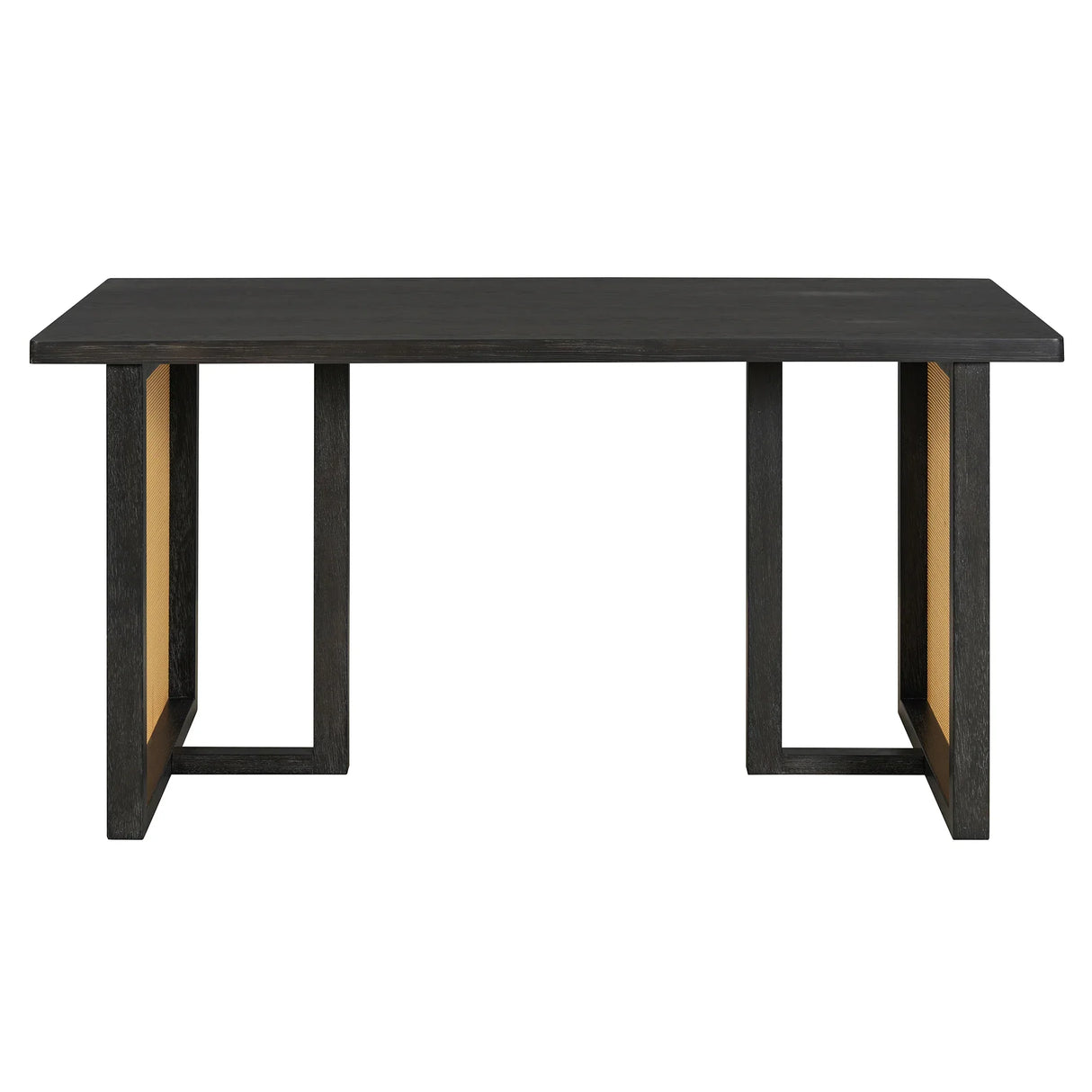 7-Piece Farmhouse Dining Table Set With Rattan Chairs - Omega Lifestyles