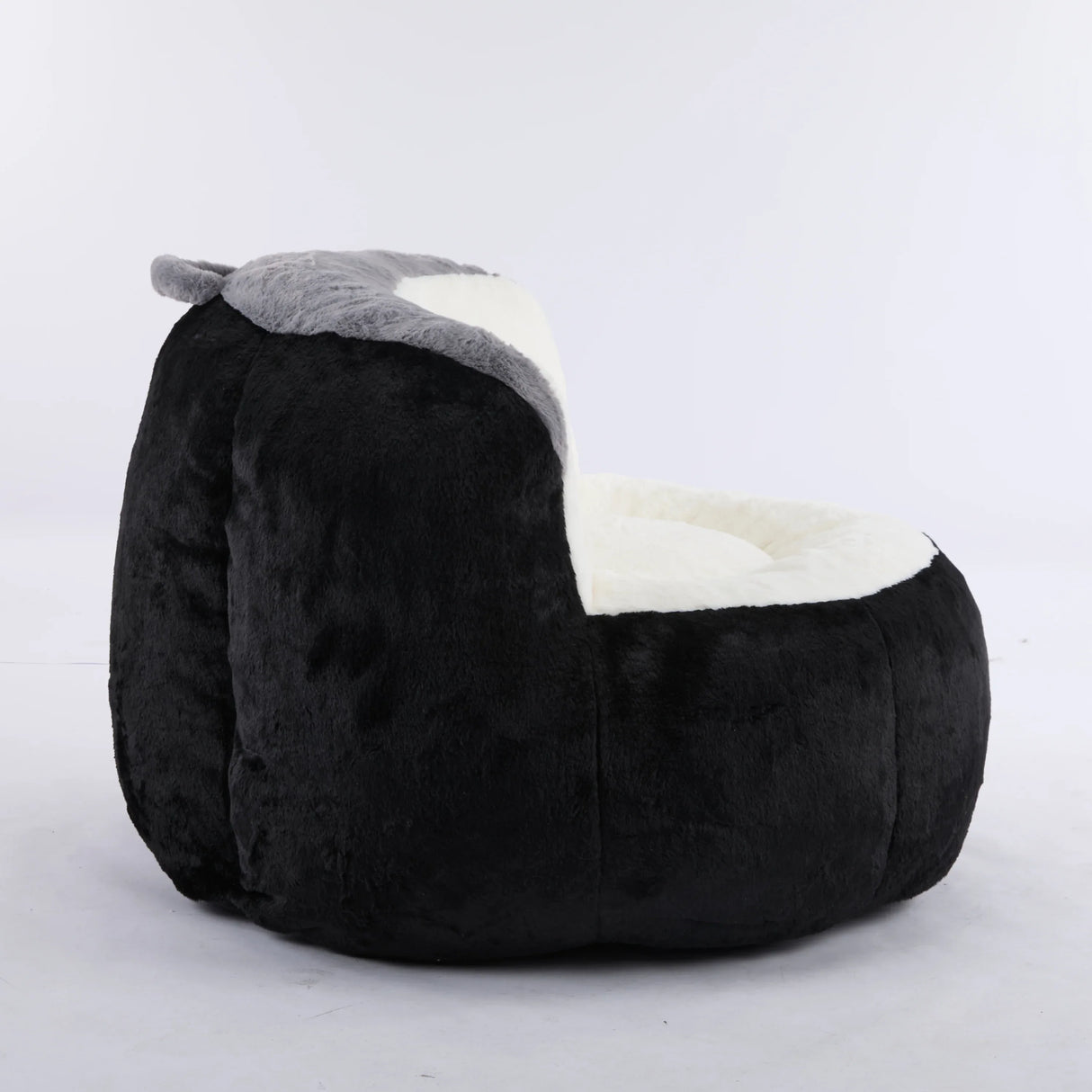 Multicolor Faux Fur Oversized Foam-Filled Bean Bag Chair - Omega Lifestyles