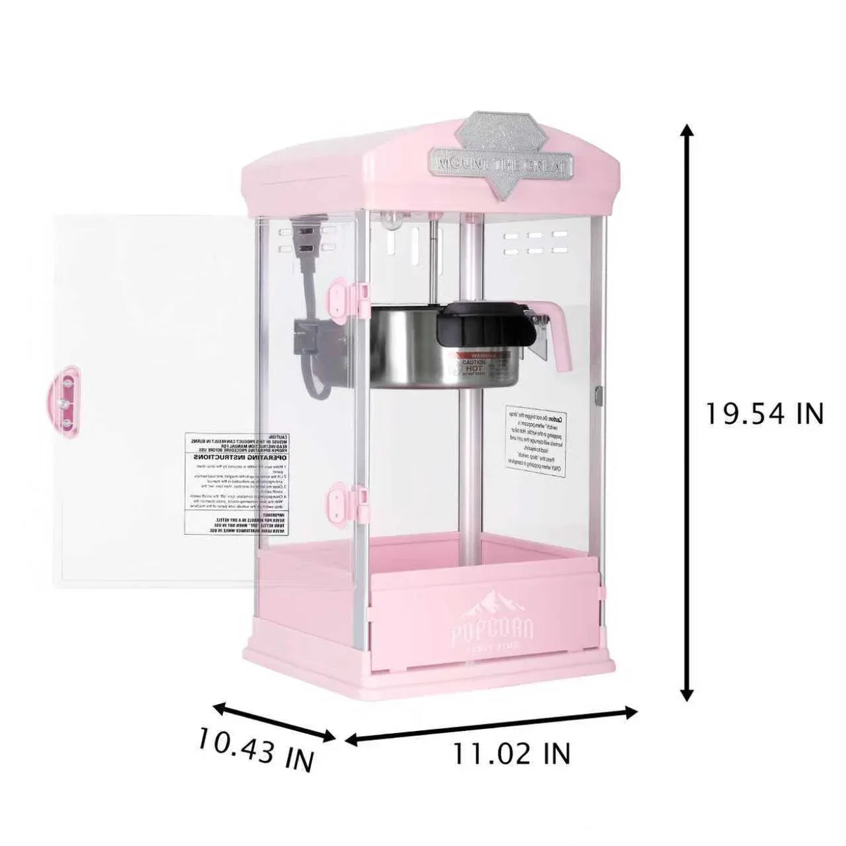 8-Ounce Stainless Steel Countertop Popcorn Maker Pink - Omega Lifestyles