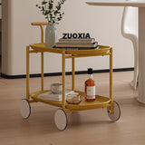 Antique Yellow Artsy Mobile Kitchen Storage Cart - Omega Lifestyles