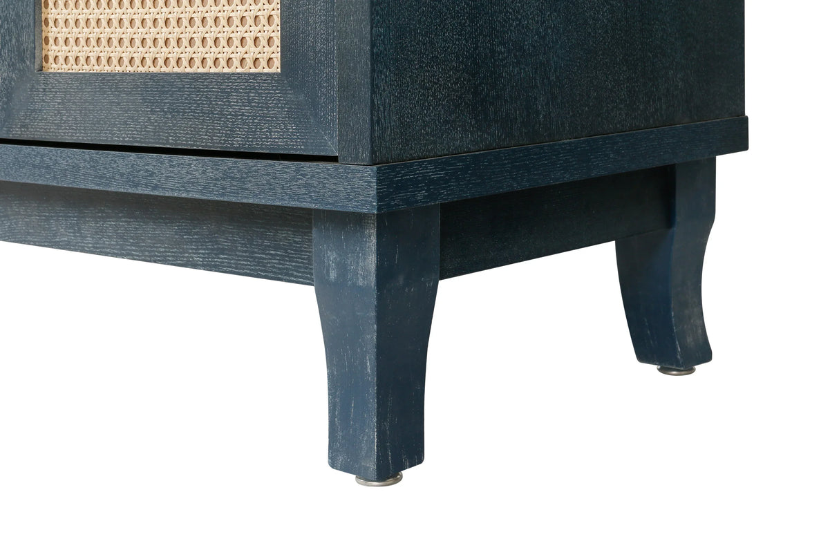 Rattan Wooden Storage Sideboard Cabinet with Shelves - Omega Lifestyles