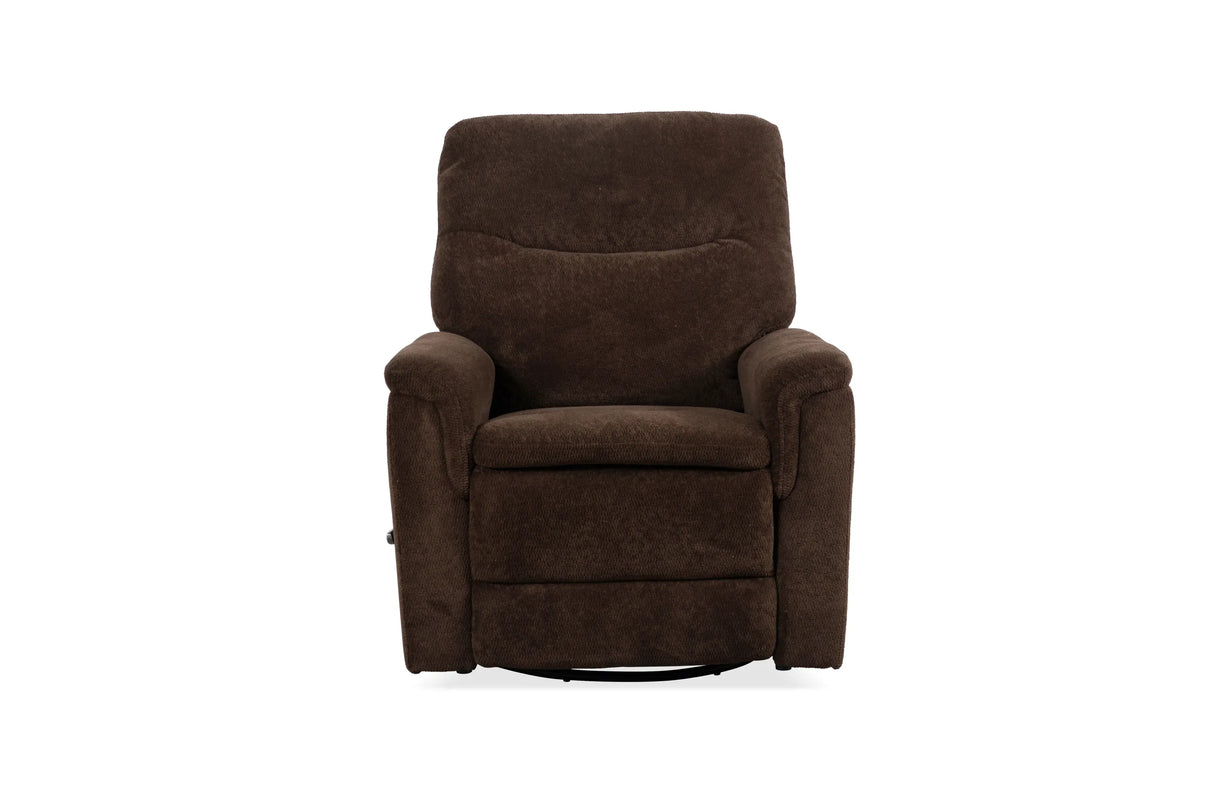 Manual Swivel Chocolate Microfiber Upholstered Recliner Chair - Omega Lifestyles