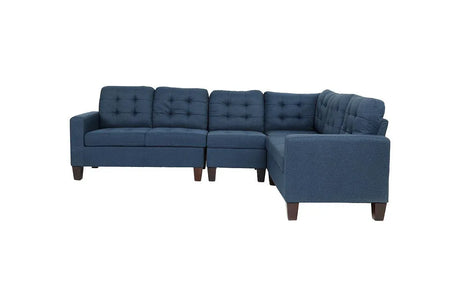 4-Piece Navy Modular Polyfiber Tufted Sectional Sofa Set - Omega Lifestyles