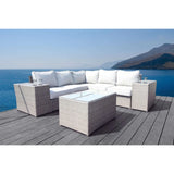 8-Piece Grey Mix Wicker Outdoor Seating Group With Cushions - Omega Lifestyles