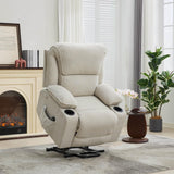 Ivory Remote-Controlled Heated Massage Assistive Recliner - Omega Lifestyles