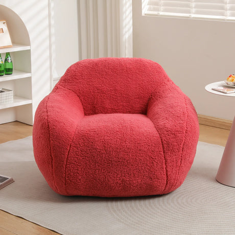 Spacious Rose Teddy Fabric Memory Foam Bean Bag Chair - Omega Lifestyles