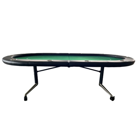 Foldable Rolling Premium 10-Player Green Poker Table - Omega Lifestyles