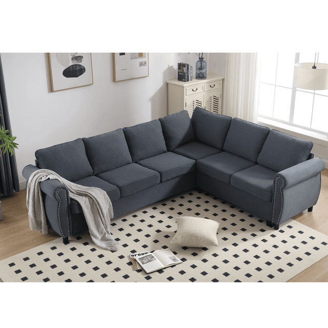 6-Seater Medium-Soft L-Shaped Pull-Out Sleeper Sofa - Omega Lifestyles