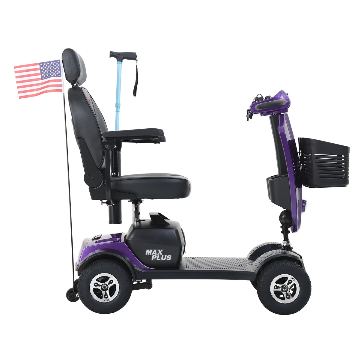 Outdoor Compact Purple Mobility Scooter With USB Charger Port - Omega Lifestyles