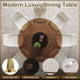 53-Inch Smoked Glass Round Dining Table With Gold Base - Omega Lifestyles