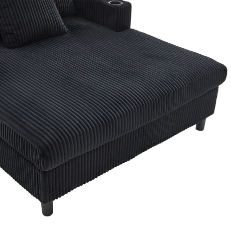 Oversized Corduroy Recliner Sofa With USB Charging - Omega Lifestyles