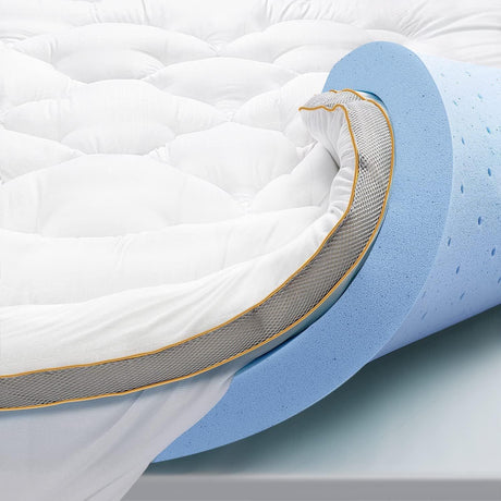 Queen 4-Inch Memory Foam Pillow Top Mattress Topper - Omega Lifestyles