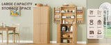 Modern Fluted Walnut Pantry Cabinet With Shelves - Omega Lifestyles