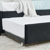Full Size Velvet Upholstered Daybed With Trundle - Omega Lifestyles