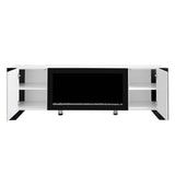 Modern White TV Stand With 34-Inch Electronic Fireplace - Sleep Galleria